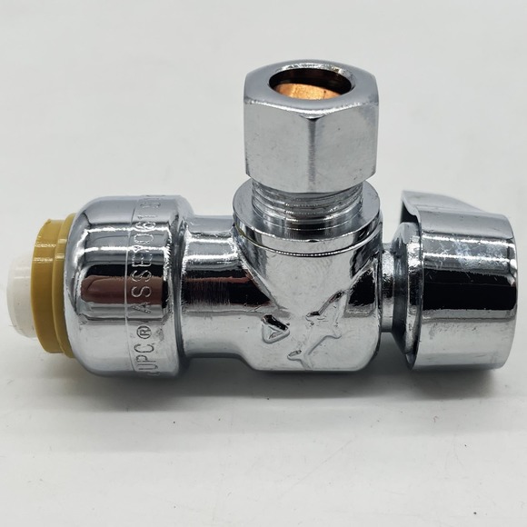 Shark Bite Shut Off Valve Quarter Turn 1/2x3/8" New Compression Water Connector - Picture 3 of 6